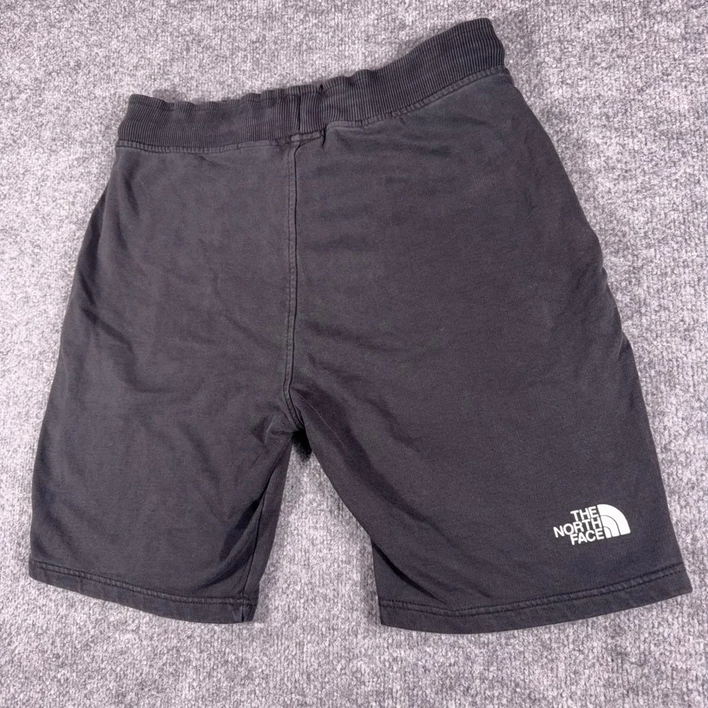 The North Face Mens Distressed Sweat Shorts Black Cotton Drawstring Logo Large